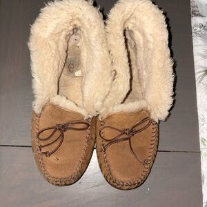 UGG Tan Sheepskin Lined Moccasins